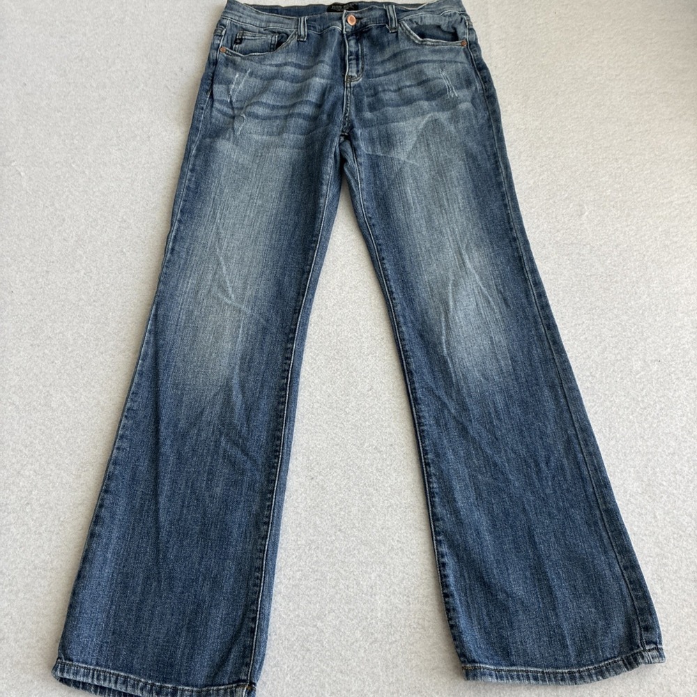 Judy Blue Slim Bootcut Jeans Womens 13/31 Medium Wash Distressed 31x31 JB8235MD